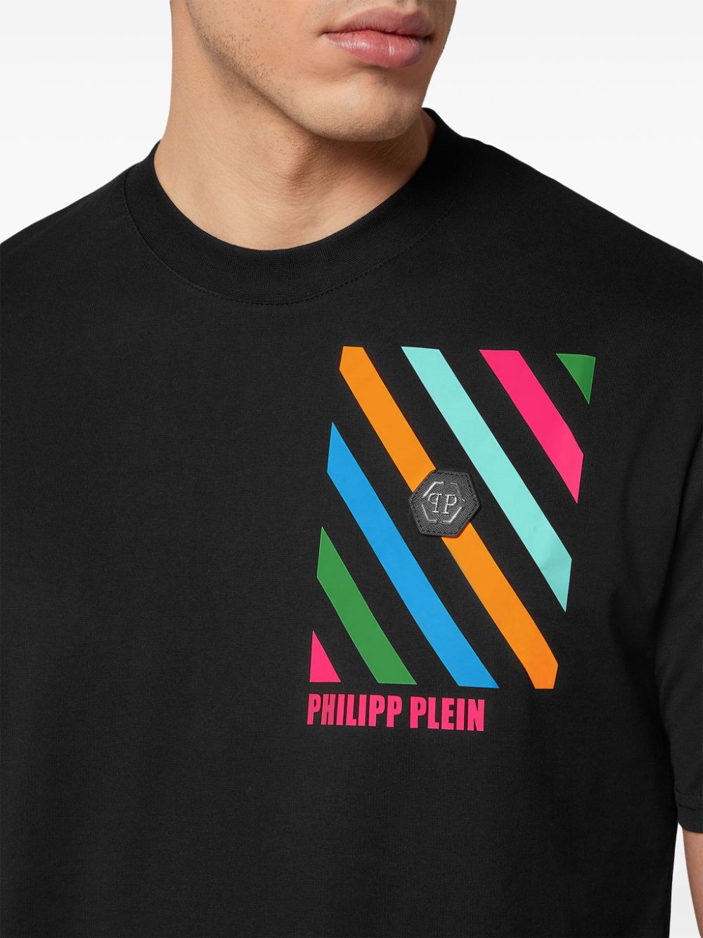 Philipp Plein T-shirt met logo-applicatie Zwart