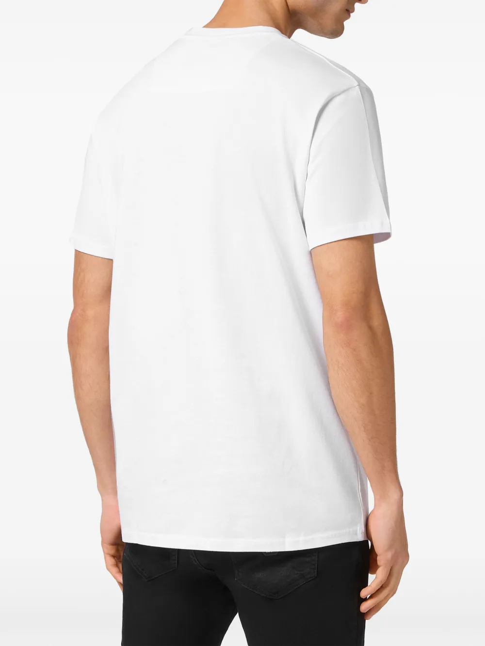 Shop Philipp Plein Logo-appliqué Cotton T-shirt In White