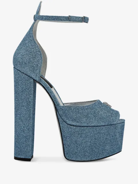 Philipp Plein Glitter platform pumps