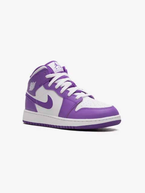 Jordan Kids Air Jordan 1 Mid 'White Purple' sneakers