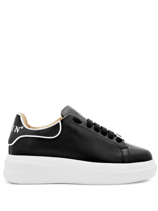 Philipp Plein lace up Leather Sneakers Black FARFETCH JO