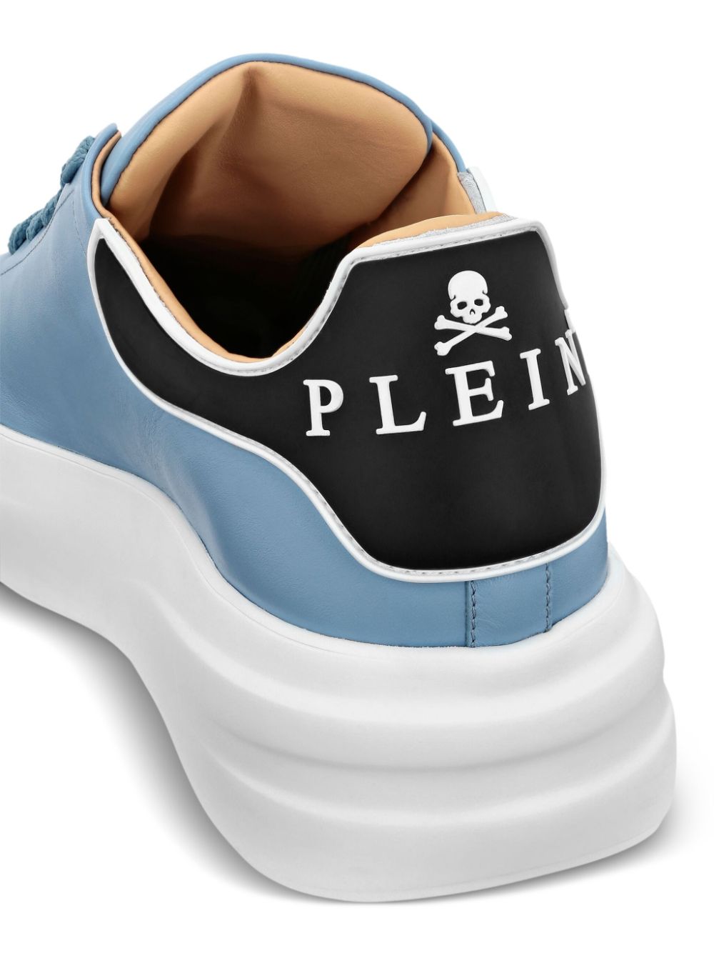Shop Philipp Plein Leather Low-top Sneakers In Blue