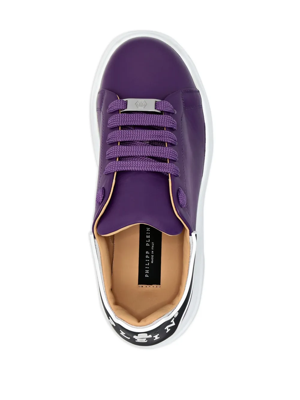 Philipp Plein leather low-top sneakers Purple
