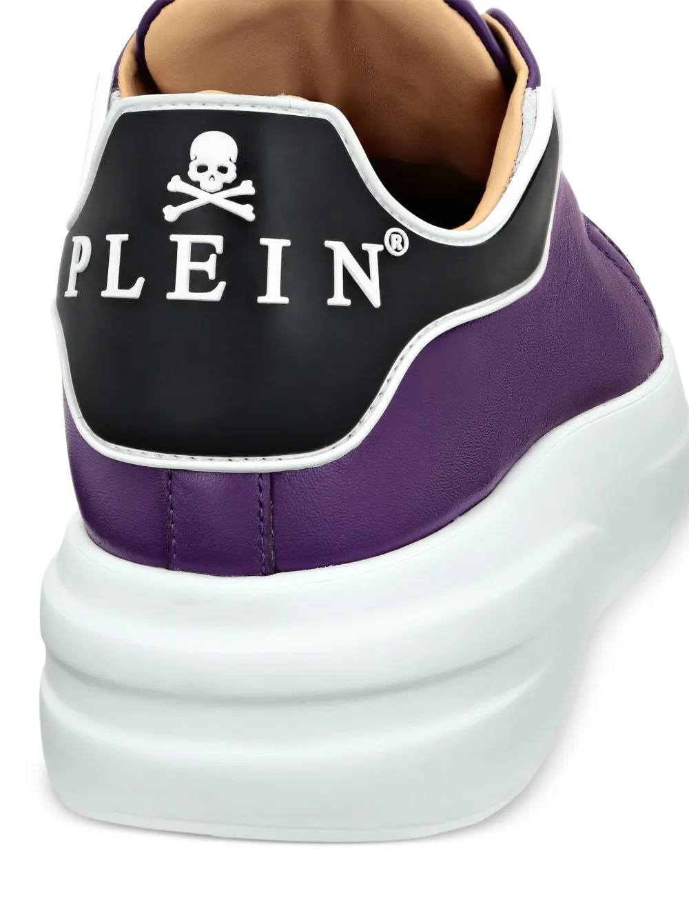 Philipp Plein leather low-top sneakers Purple