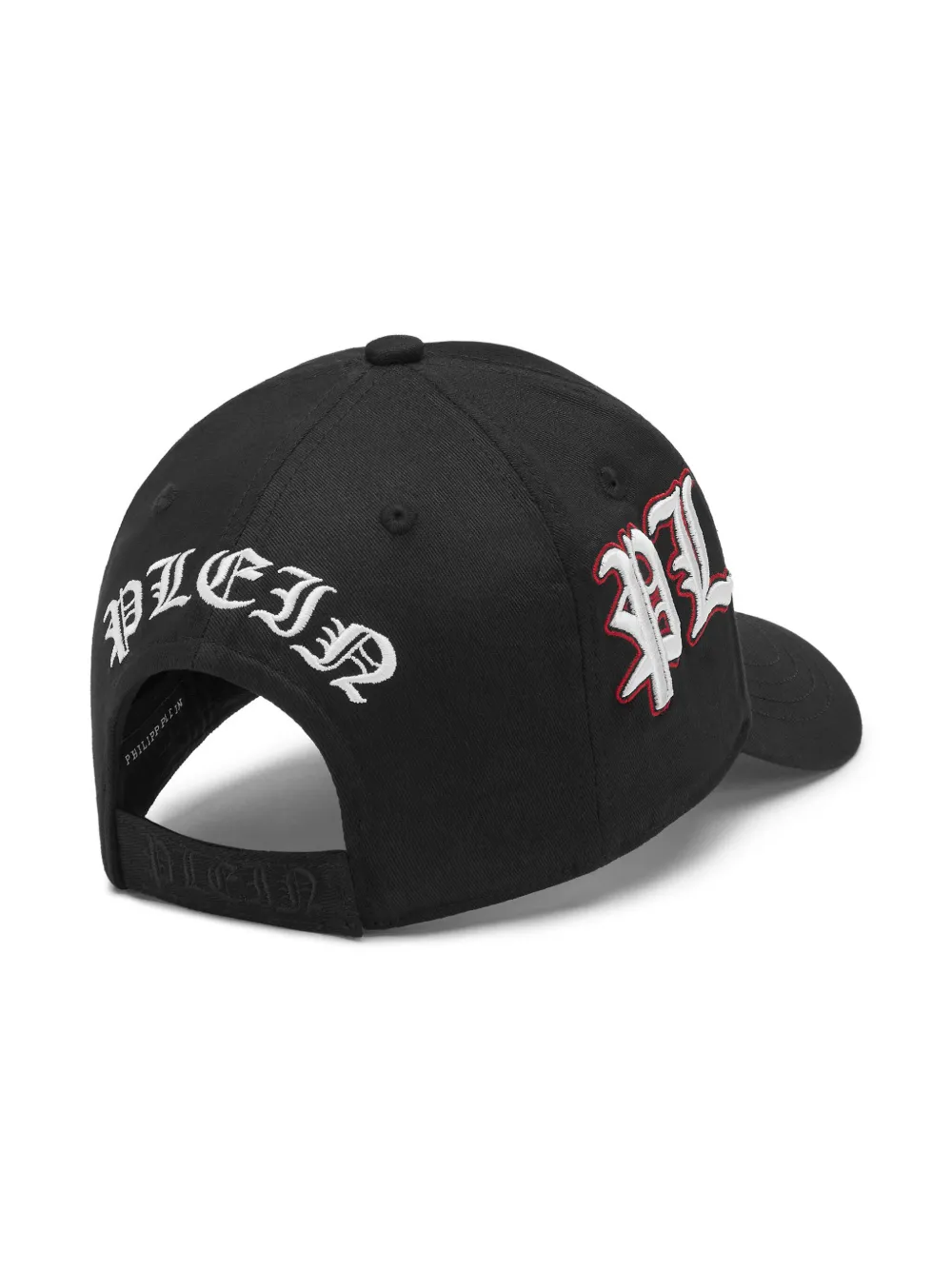 Philipp Plein Honkbalpet met geborduurd skeletet - Zwart
