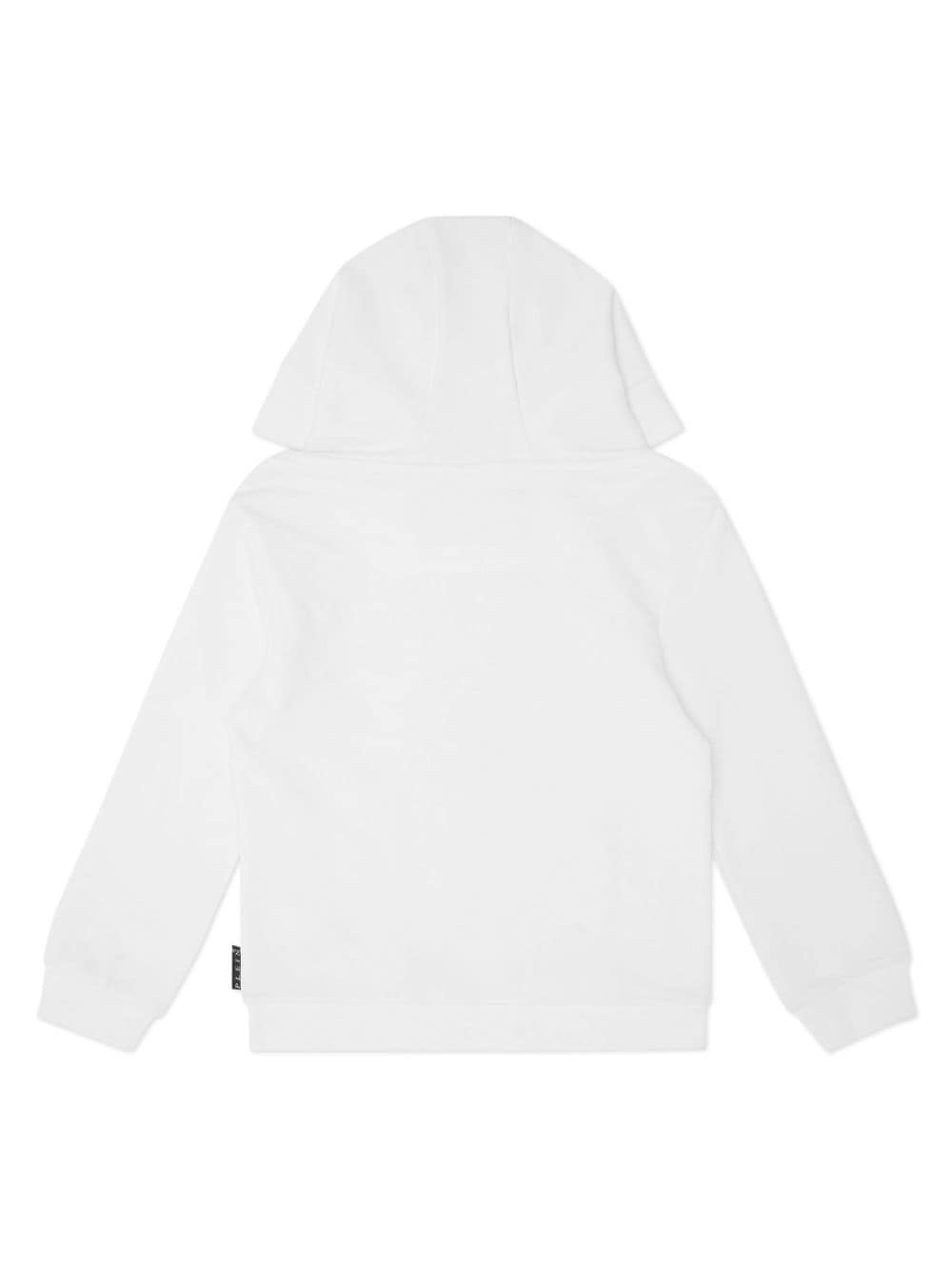 Shop Philipp Plein Logo-print Cotton Hoodie In White