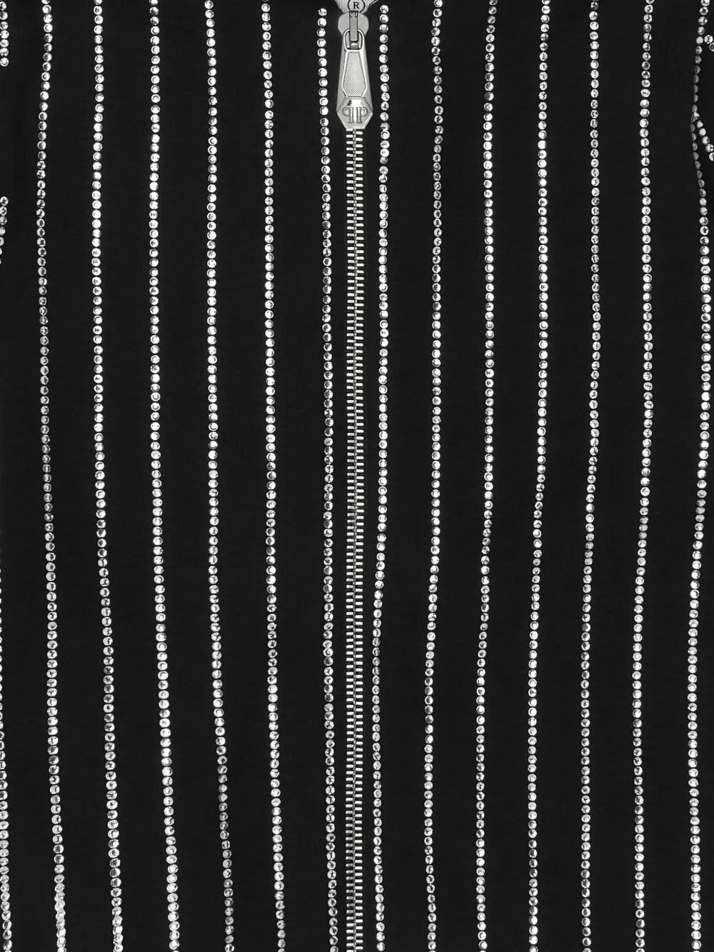 Philipp Plein Junior Hoodie verfraaid met kristallen en rits Zwart