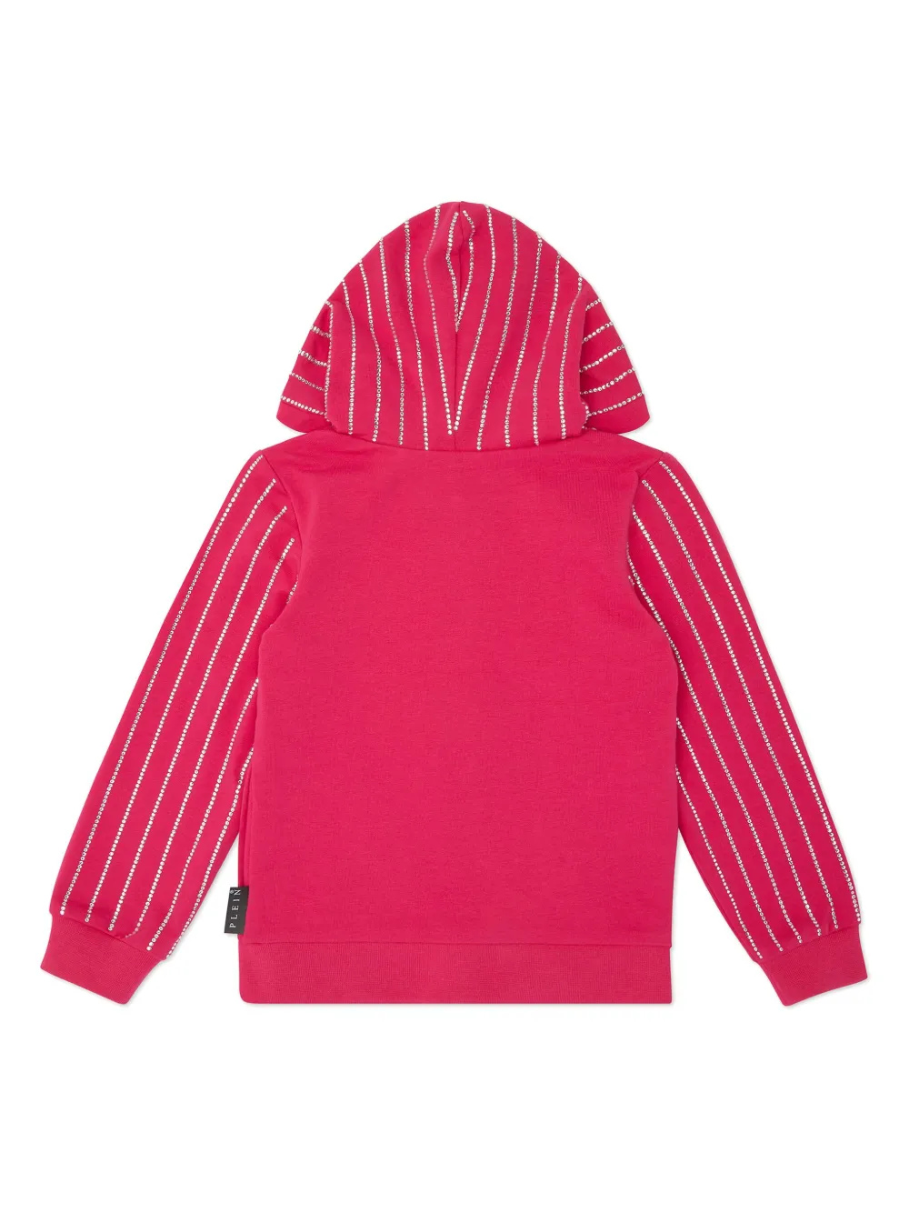 Shop Philipp Plein Crystal-embellished Zip-up Hoodie In Pink