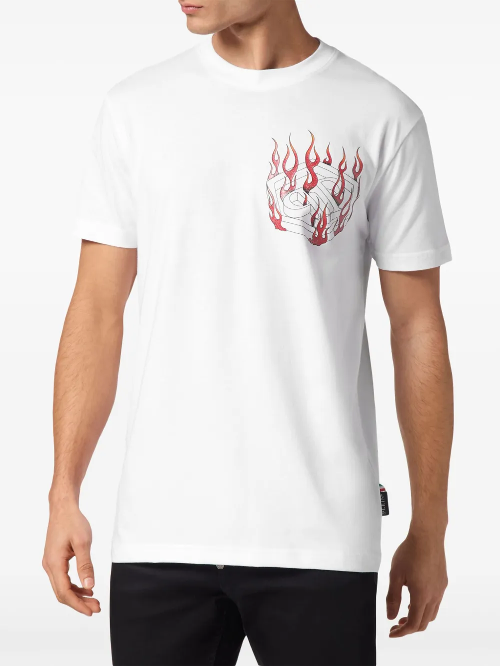 Philipp Plein Katoenen T-shirt met logoprint - Wit