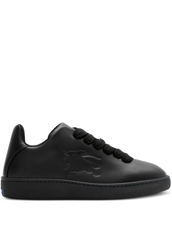 Burberry Box logo embossed Leather Sneakers Black FARFETCH CA