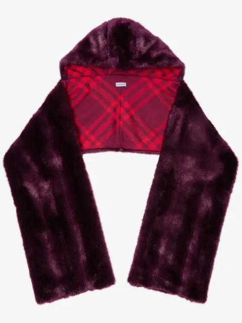 Burberry faux-fur hooded scarf