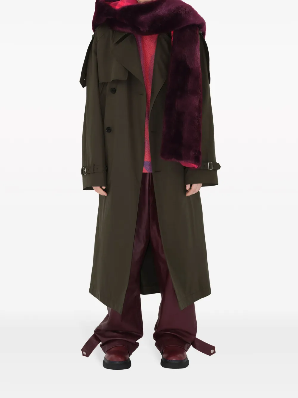 Burberry faux-fur hooded scarf | Women | Image 2