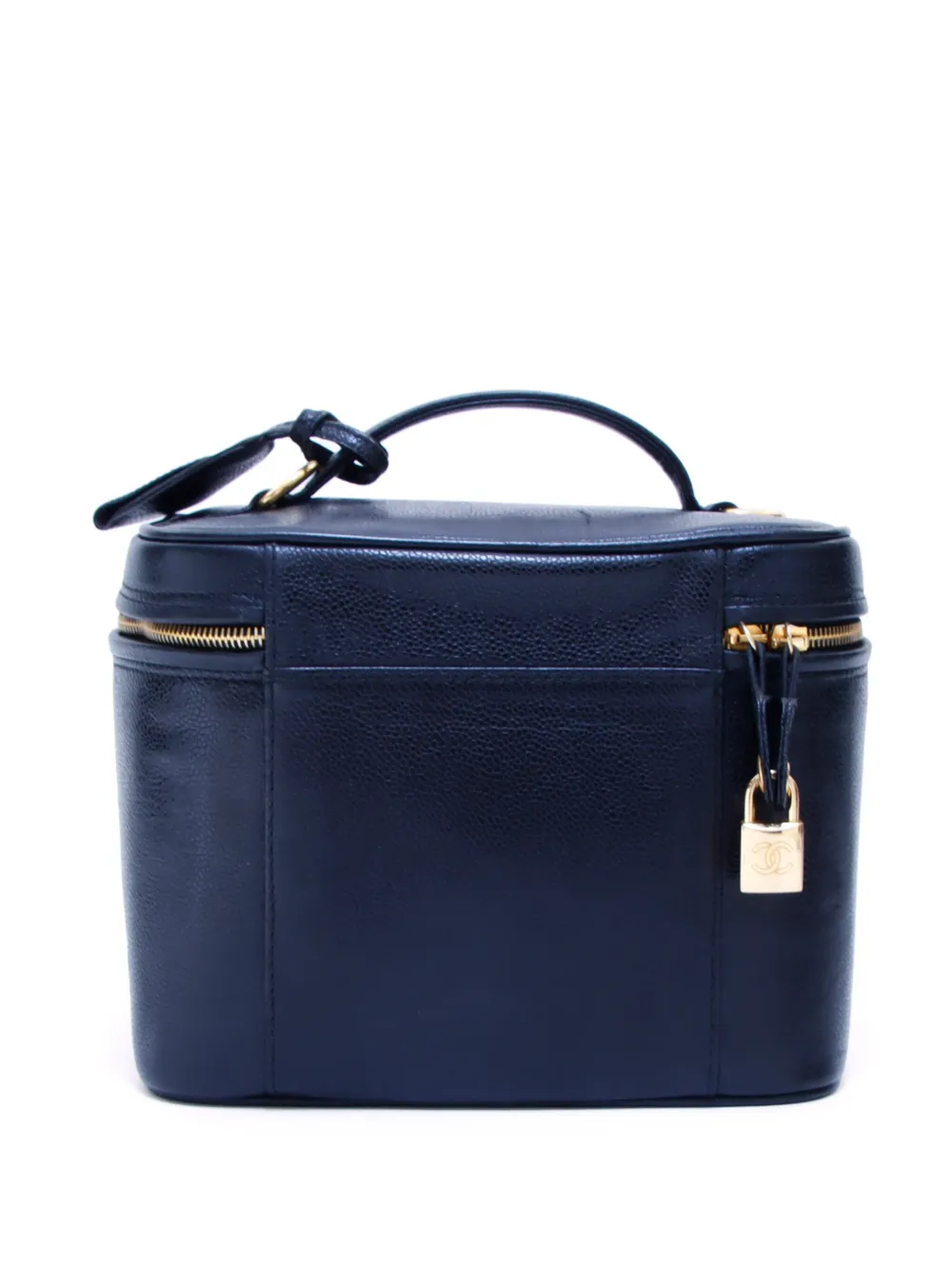 CHANEL Pre-Owned 1996-1997 CC stitch Vanity two-way bag - Zwart