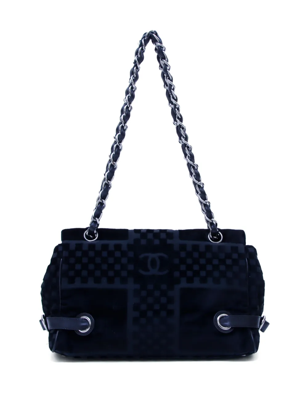 CHANEL Pre-Owned 2005-2006 CC velvet shoulder bag - Zwart