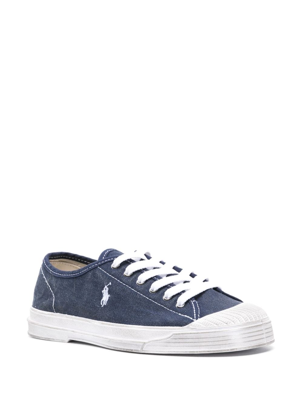 Shop Polo Ralph Lauren Polo Pony Canvas Sneakers In Blue
