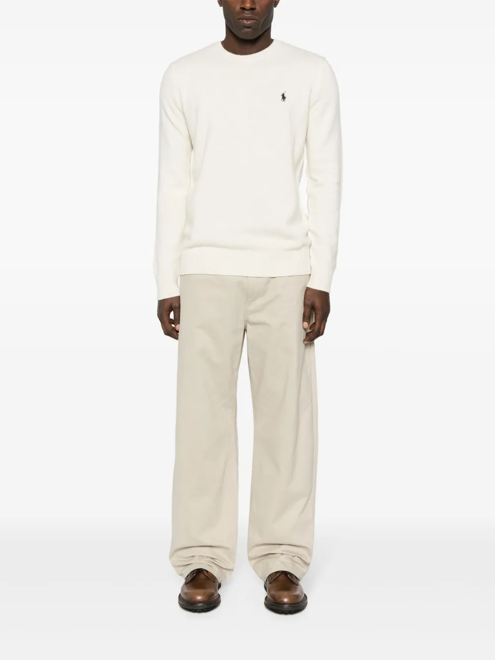 Polo Ralph Lauren Trui met geborduurd logo - Wit