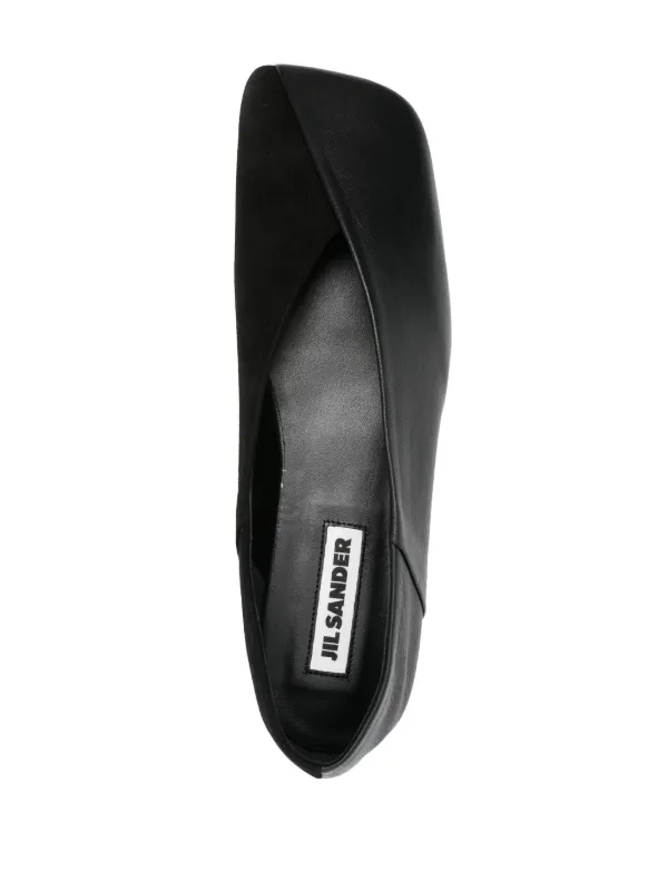 【人気投票 1~37位】ハイブランド人気ランキング！ Sander Jil square-toe FARFETCH | Black | Shoes Ballerina Leather 靴