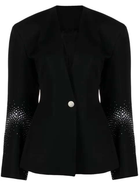 The Attico rhinestone-embellished wool blazer