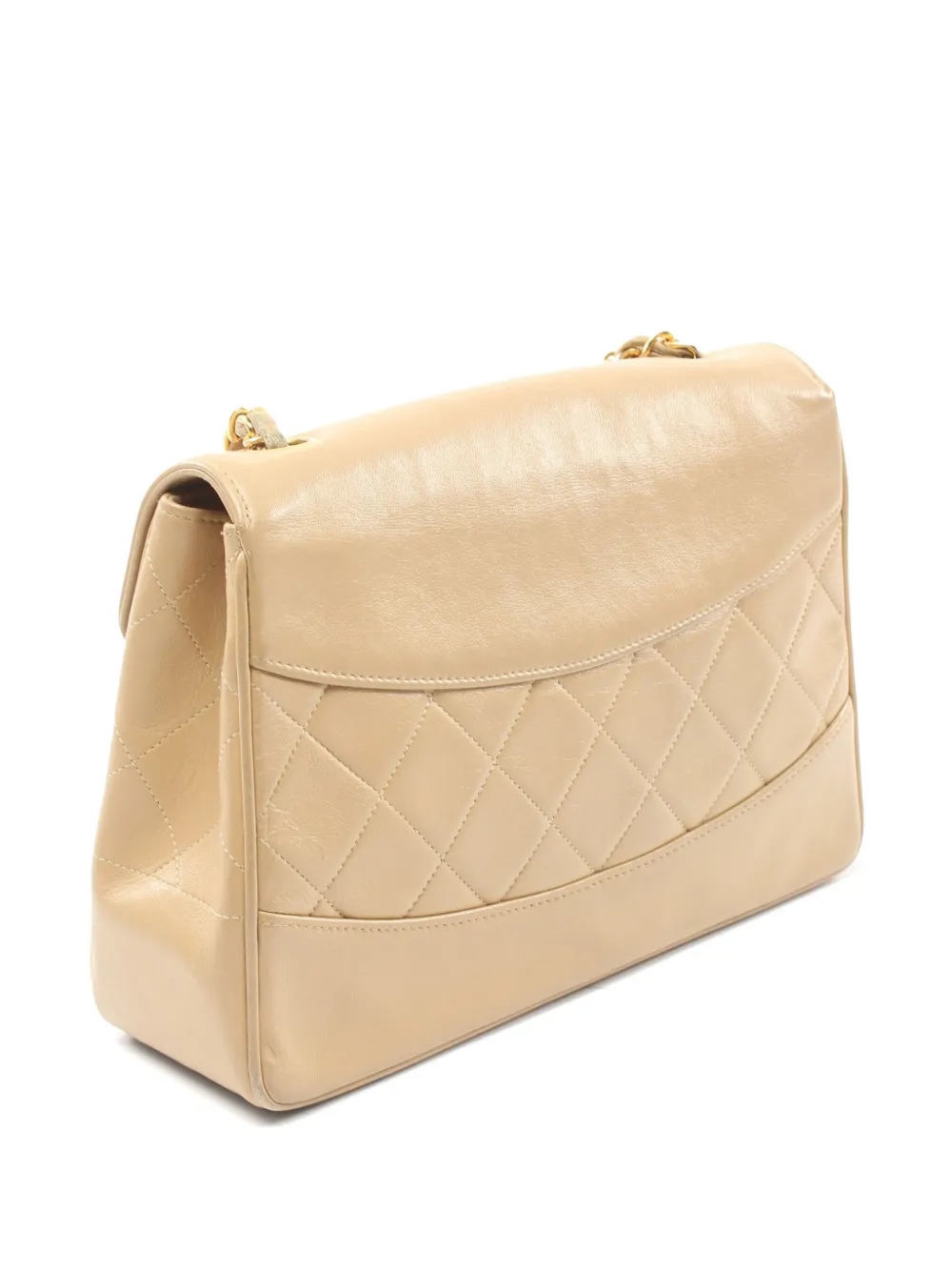 CHANEL Pre-Owned 1989-1991 diamond-quilted shoulder bag - Beige