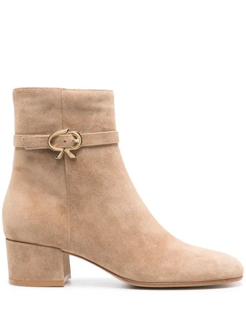 Gianvito Rossi Ribbon 45mm suede ankle boots G7332545RICCAS - 0