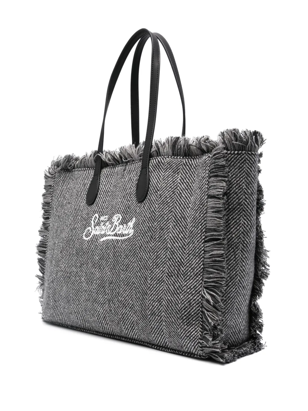 MC2 Saint Barth Vanity frayed-detail shoulder bag - Zwart