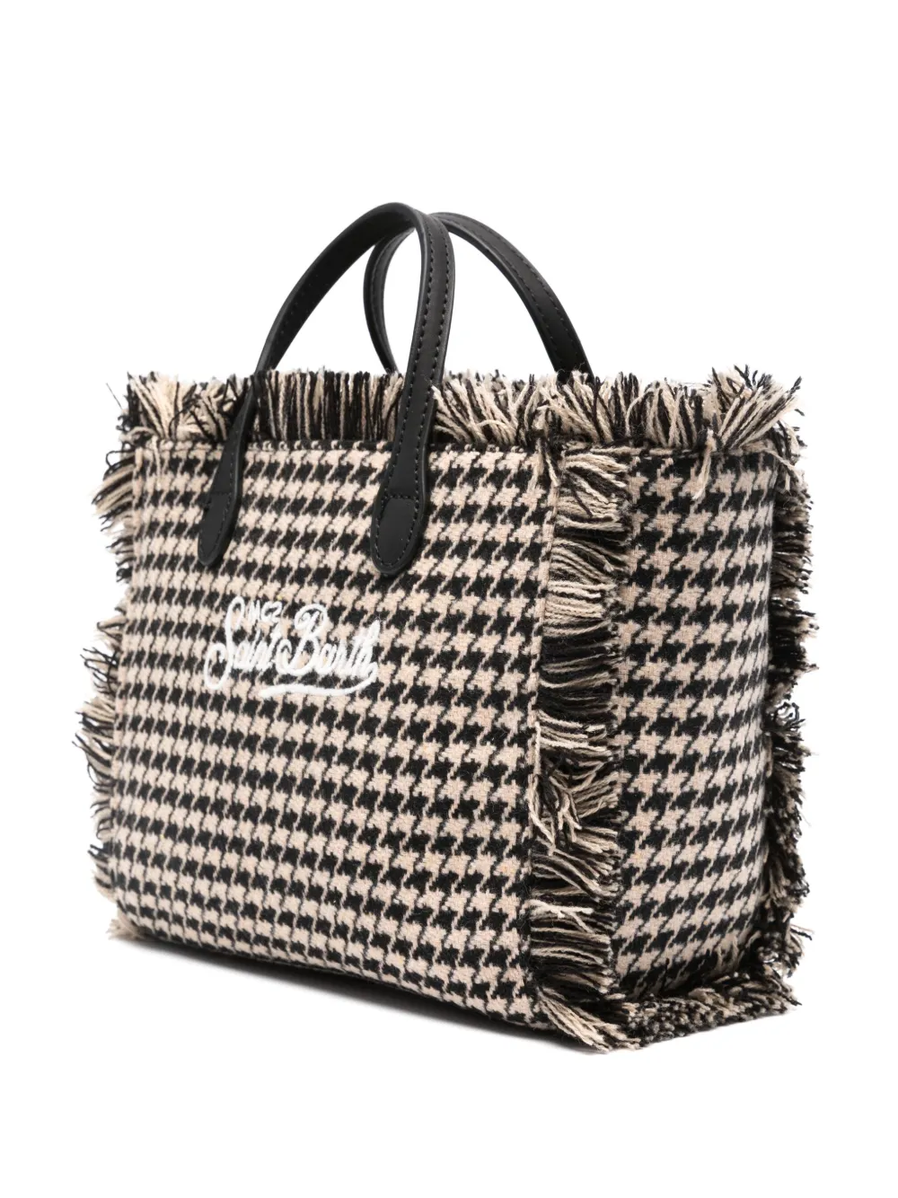 MC2 Saint Barth mini Vanity houndstooth-pattern tote bag - Zwart
