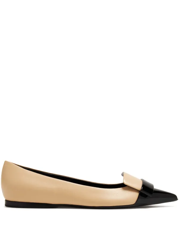 Sergio Rossi two tone Leather Ballerina Shoes Neutrals FARFETCH CA