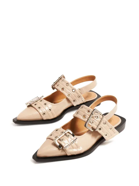 GANNI slingback leather ballerina shoes S2466 - 3
