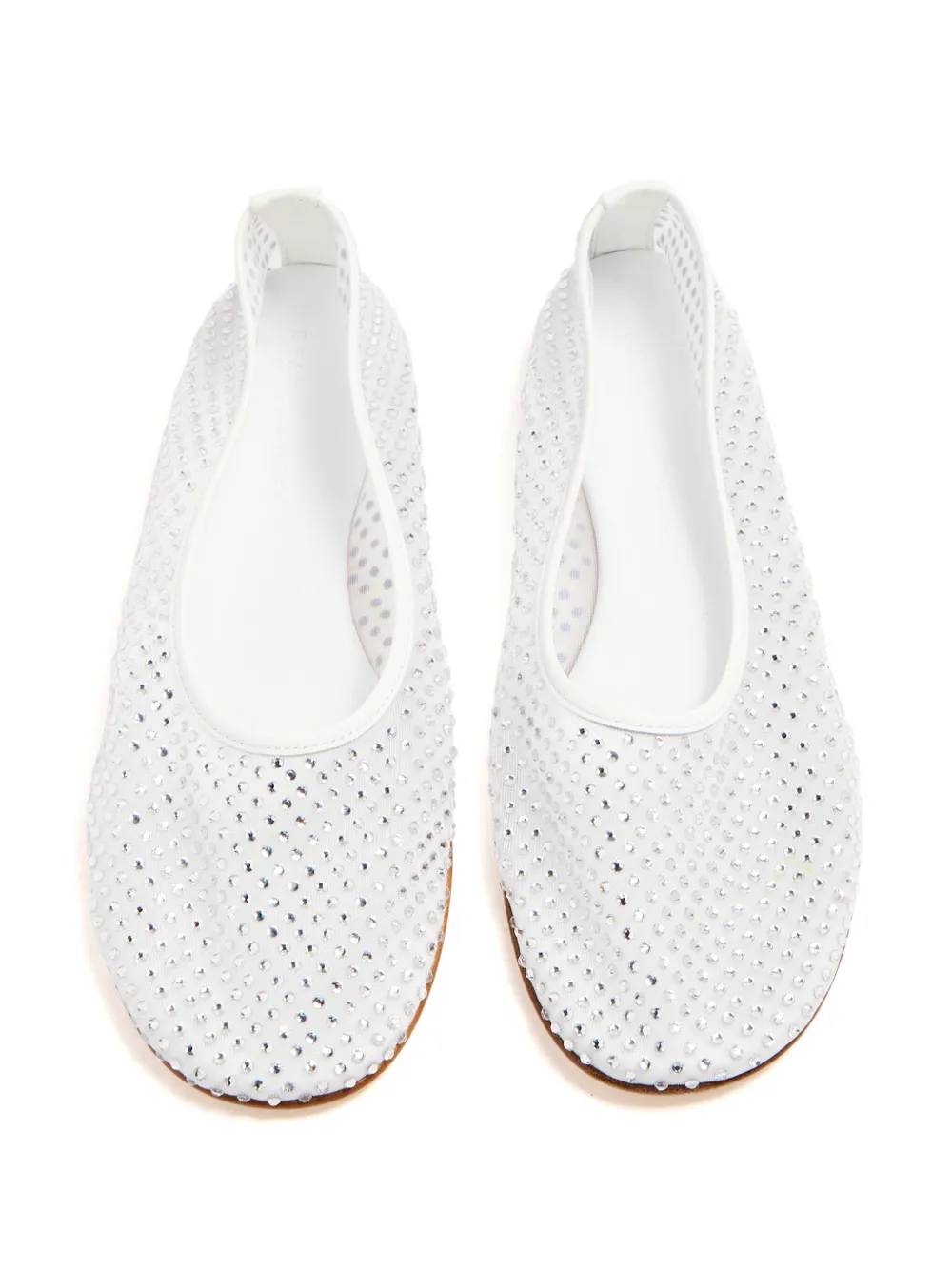 Shop Dear Frances Balla Crystal Ballerina Shoes In White