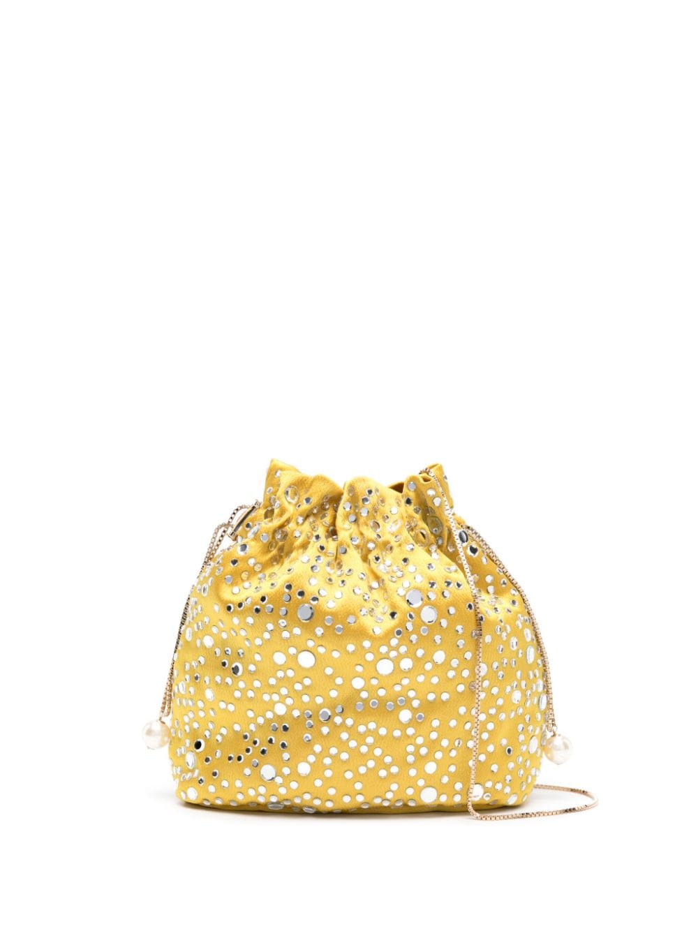 rosantica sac seau selene illusione en satin - jaune