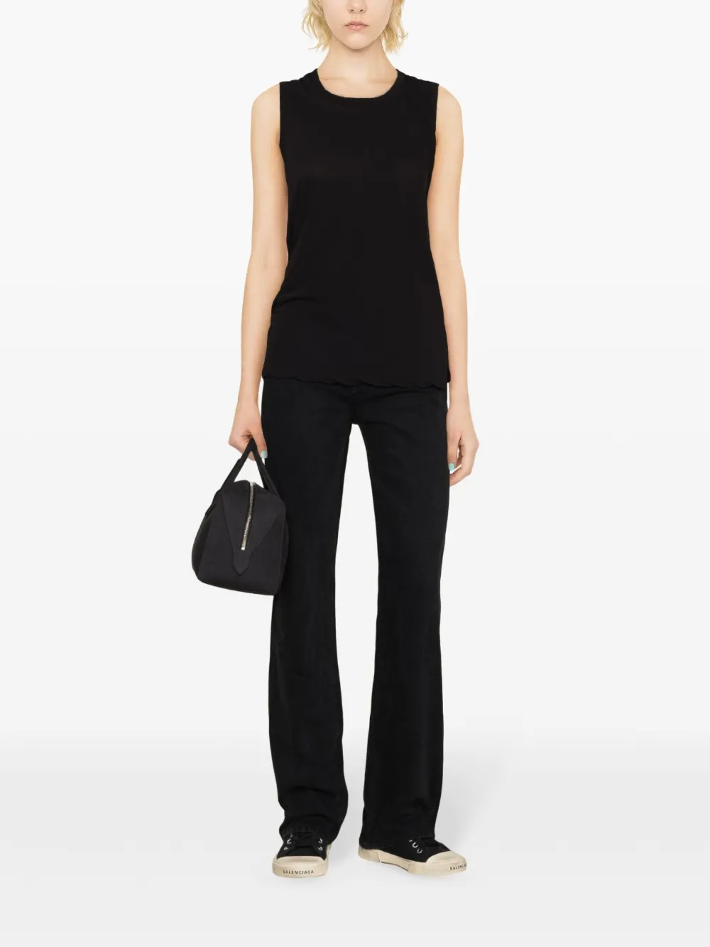 Shop James Perse Cove Cotton Tank Top In Black