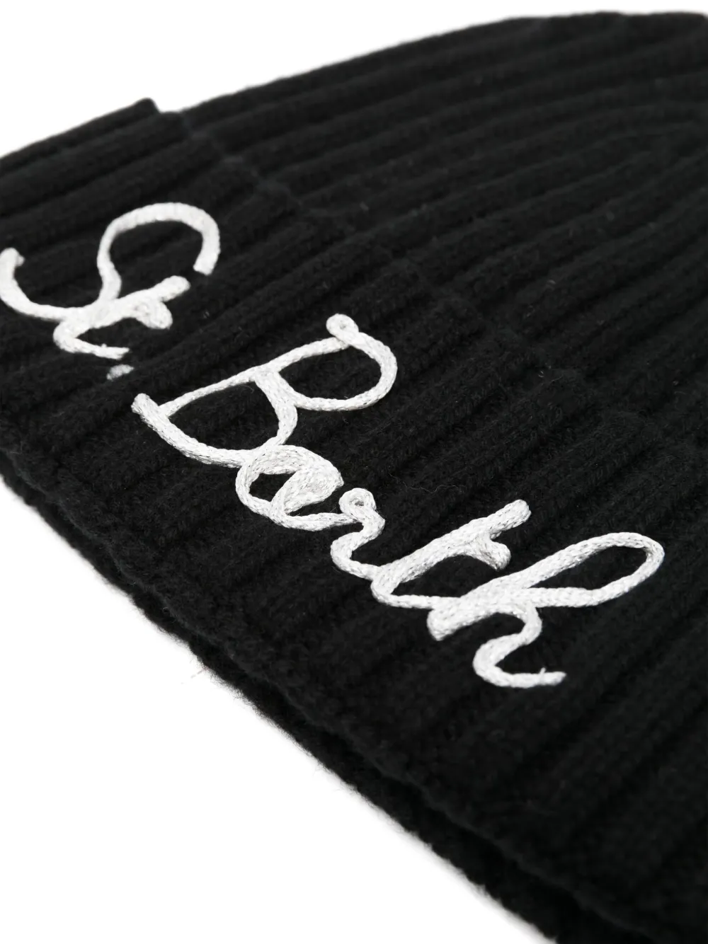 MC2 Saint Barth logo-embroidered ribbed-knit beanie - Zwart