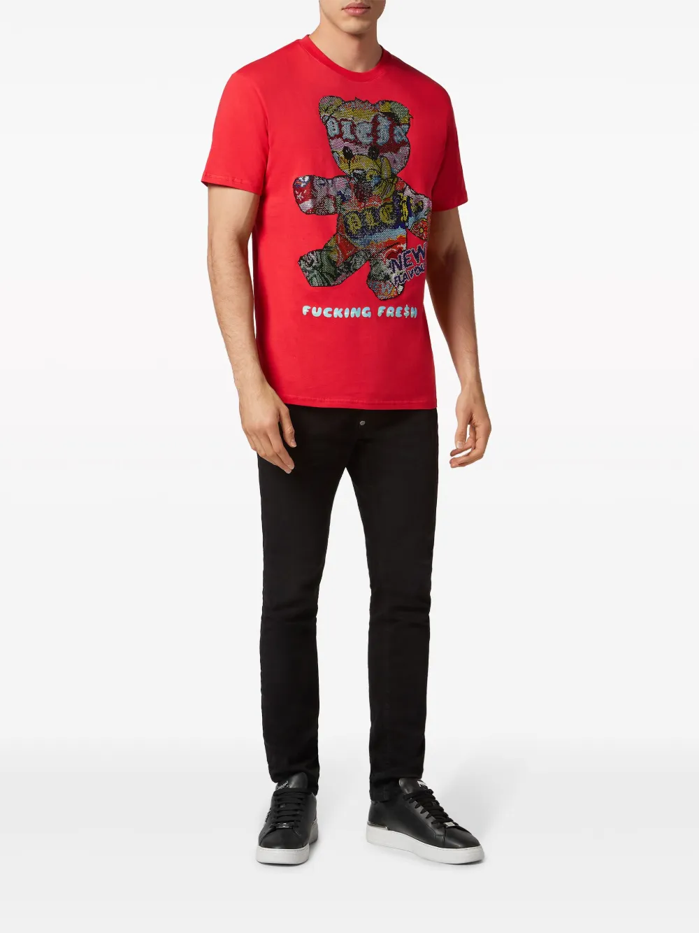 Shop Philipp Plein Tutti Frutti Cotton T-shirt In Red