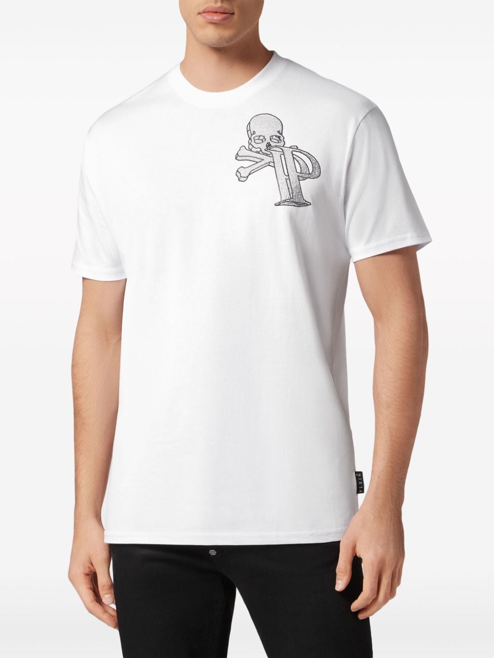 Shop Philipp Plein Wire Frame Cotton T-shirt In White