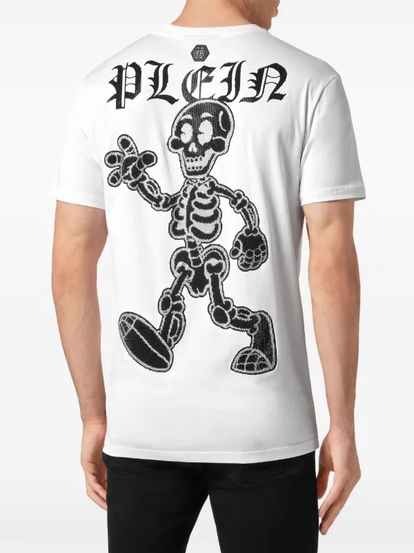 Philipp Plein Skeleton Cotton T-shirt | White | FARFETCH GE