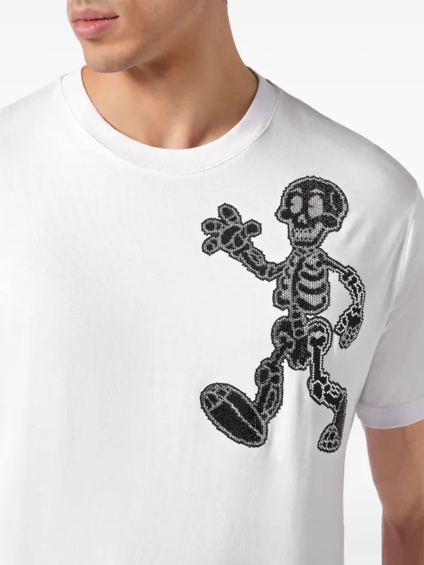 Philipp Plein Skeleton Cotton T-shirt | White | FARFETCH GE