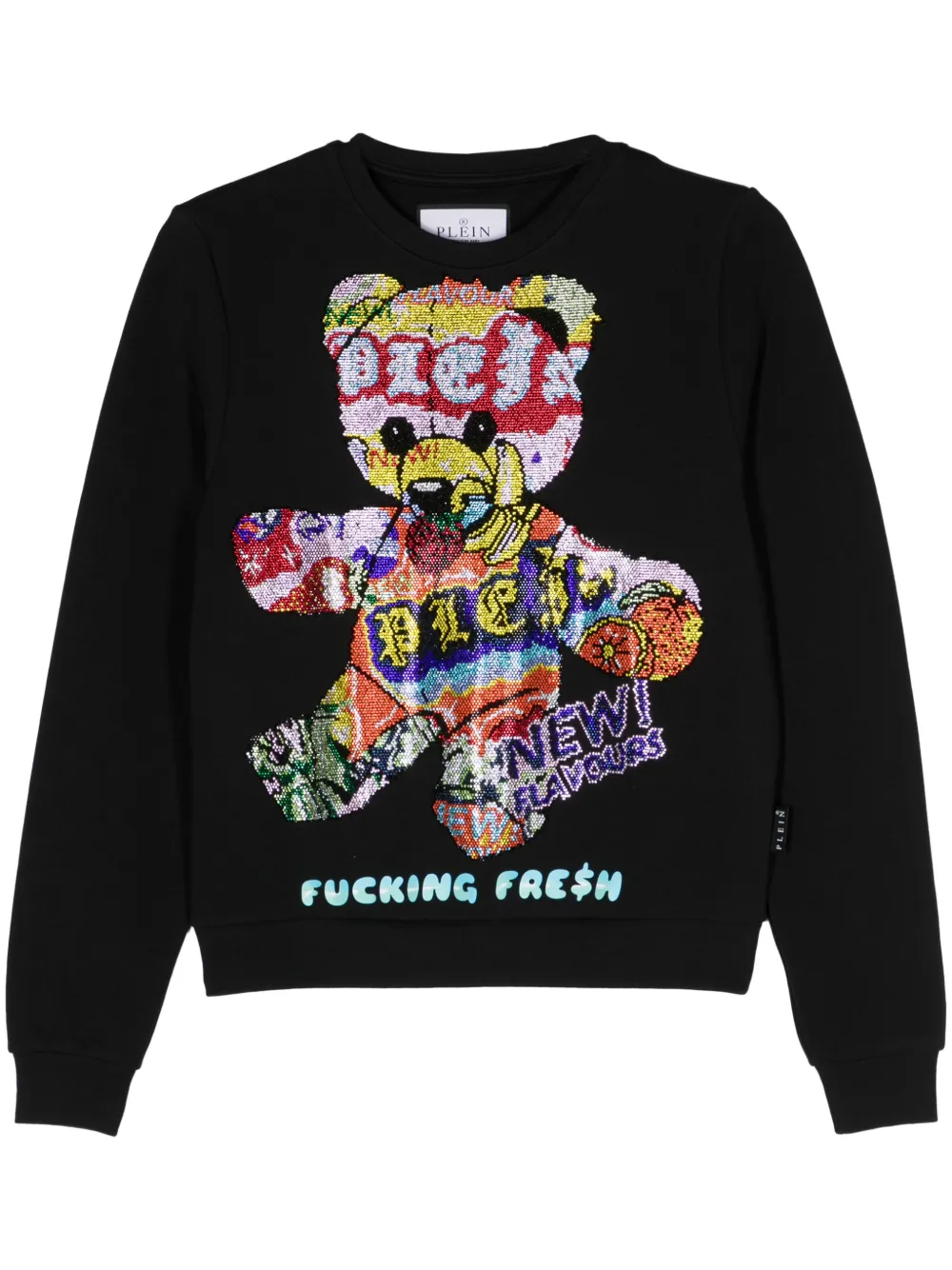 PHILIPP PLEIN RHINESTONE-EMEBLLISHED JERSEY SWEATSHIRT 