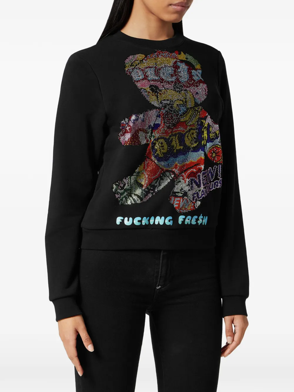 Philipp Plein Sweater verfraaid met stras Zwart