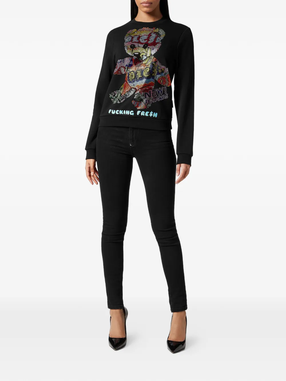 Philipp Plein Sweater verfraaid met stras Zwart