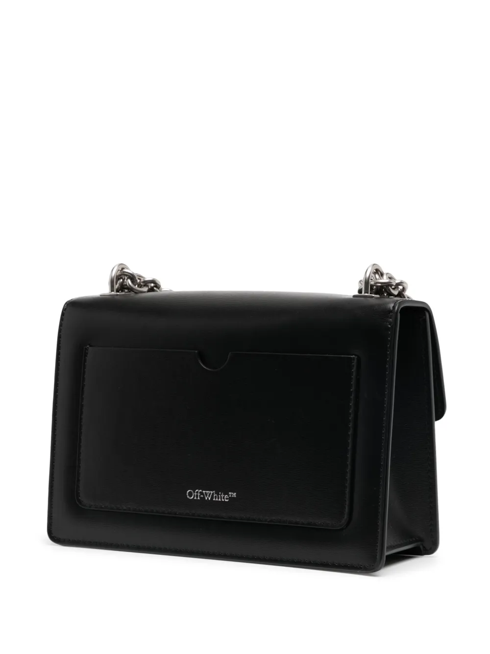 Shop Off-white Jitney 2.0 Logo-plaque Shoulder Bag In Black