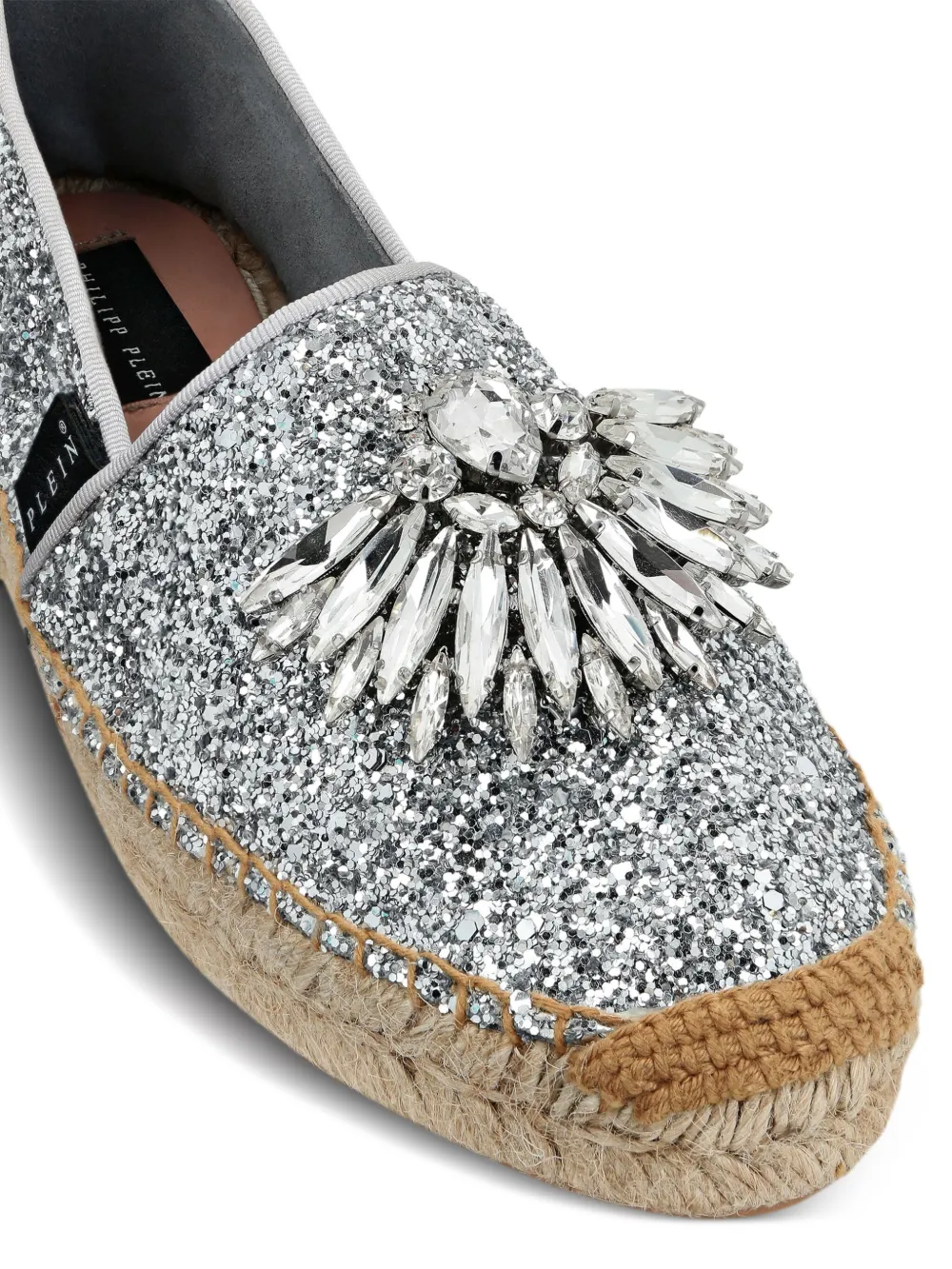 Philipp Plein Crystal-appliqué Glittered Espadrilles In Multi