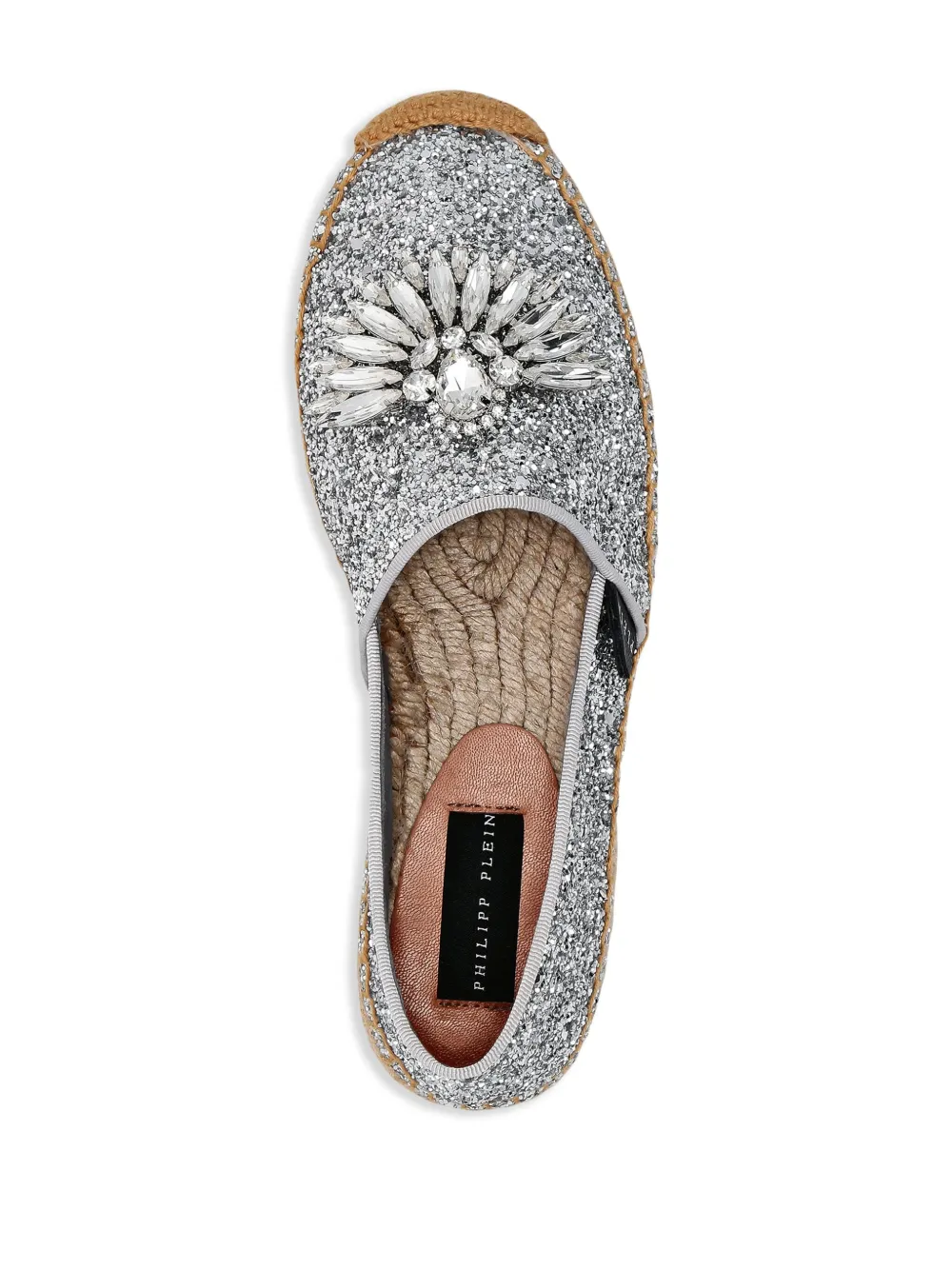 Philipp Plein Crystal-appliqué Glittered Espadrilles In Multi