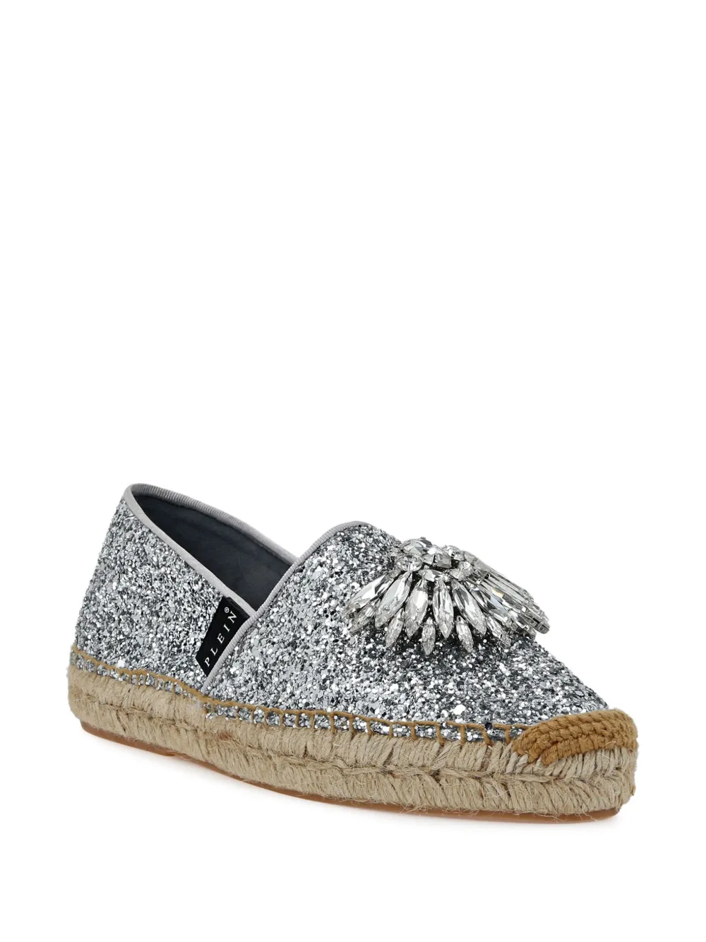Philipp Plein Crystal-appliqué Glittered Espadrilles In Multi