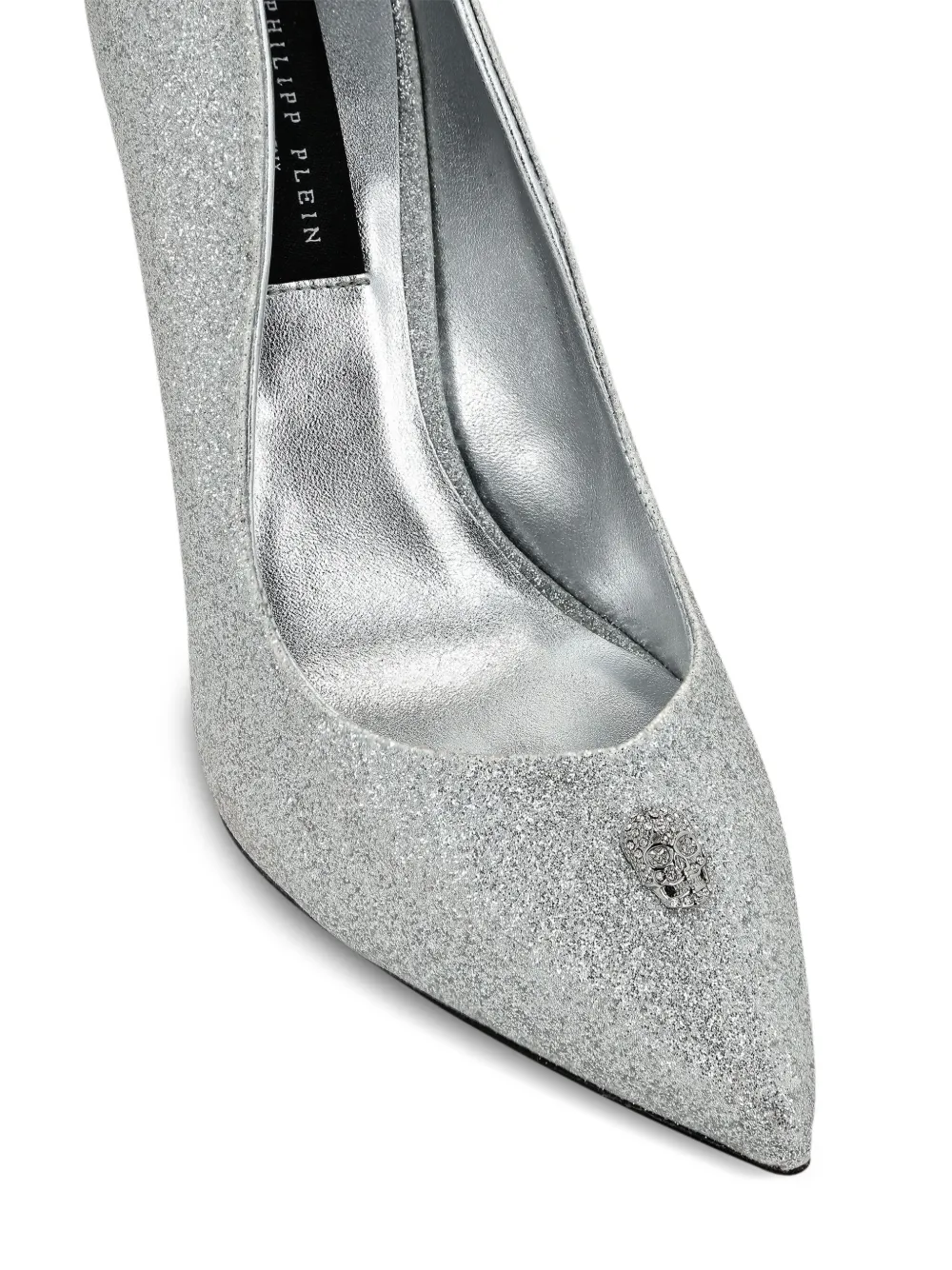 Philipp Plein 120mm Glittered Pumps In Silver