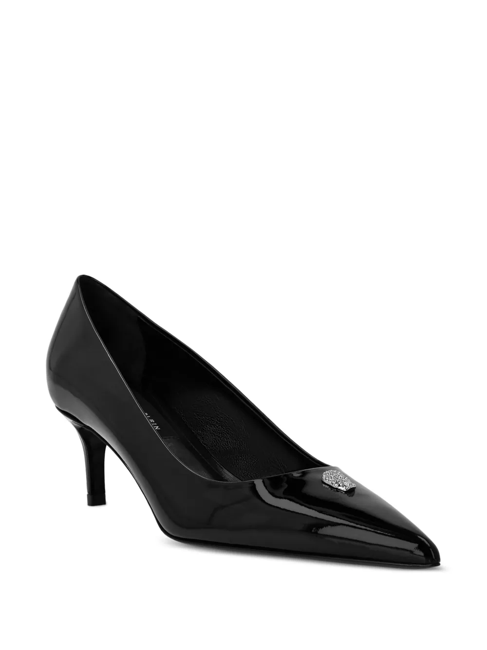 Shop Philipp Plein 55mm Skull-appliqué Pumps In Black