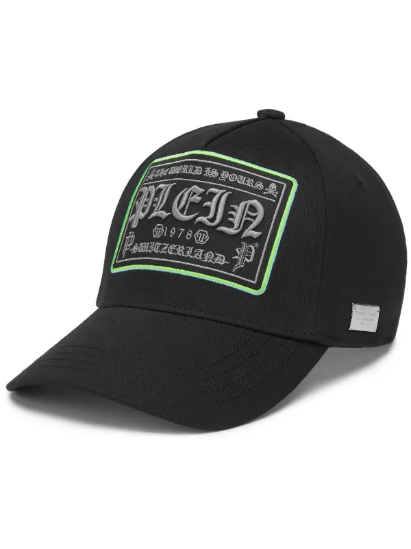Philipp Plein logo embroidered Baseball Cap Black FARFETCH UK