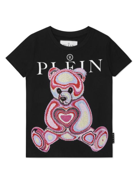 Philipp Plein Junior teddy bear-print cotton T-shirt