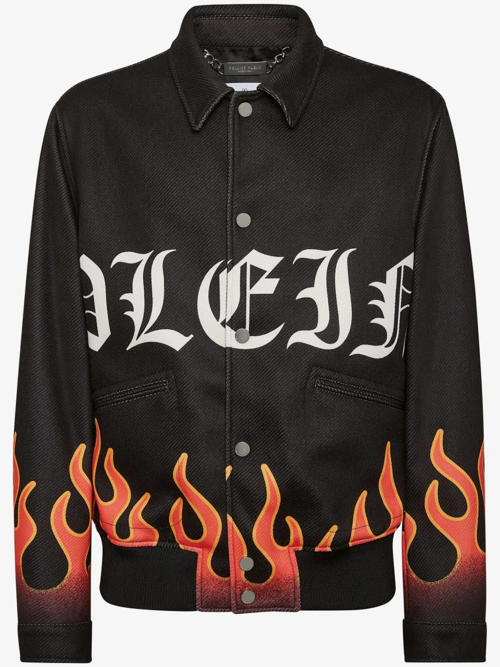 Philipp Plein Flame 印花飞行员夹克 | 黑色 | Image 1