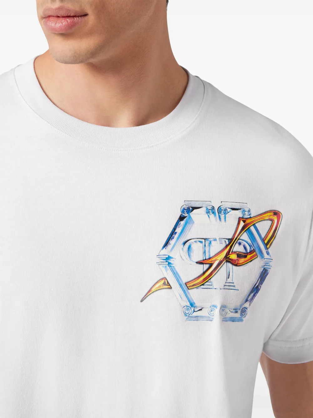 Philipp Plein Katoenen T-shirt met logoprint Wit