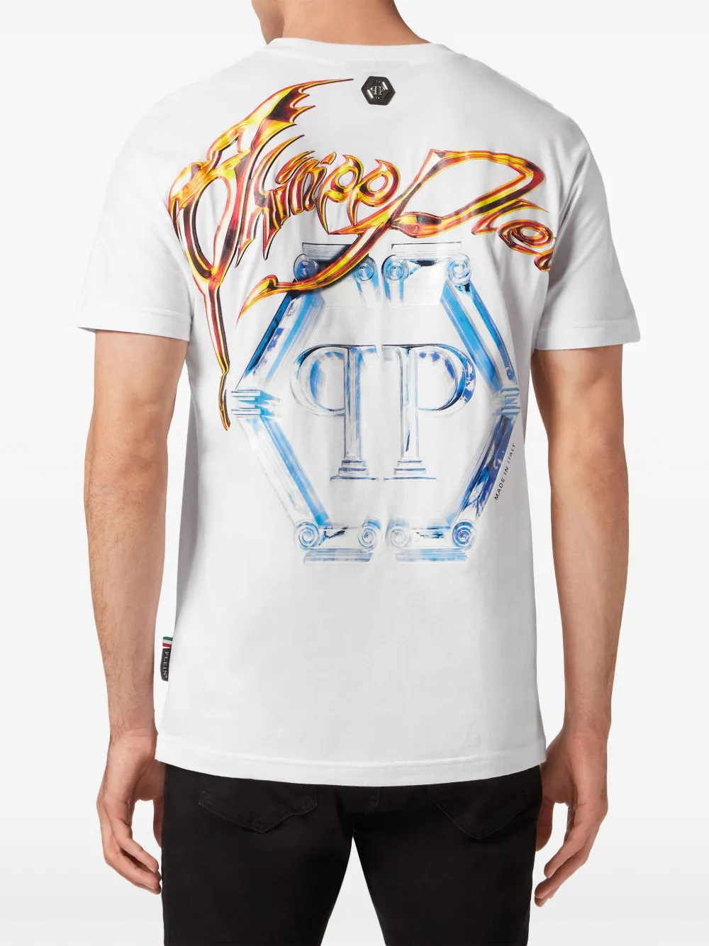 Philipp Plein Katoenen T-shirt met logoprint Wit